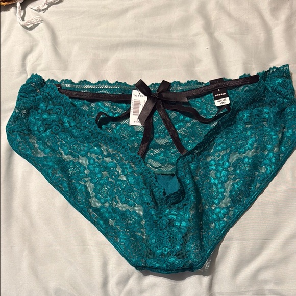 Torrid NWT SZ 2 Teal Lace Women's Briefs - Picture 3 of 6